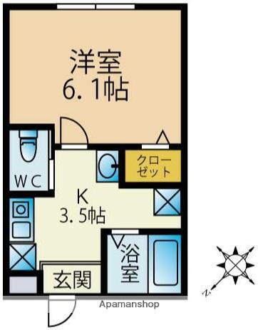 ヴィータフェリーチェ(1K/1階)の間取り写真
