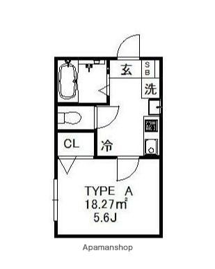 BELLE NOIRE K(1K/3階)の間取り写真