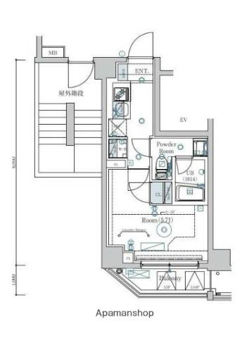 ESTRUTH NISHI-YOKOHAMA(1K/4階)の間取り写真