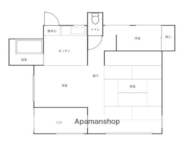 佐野町アパート(3DK/1階)の間取り写真