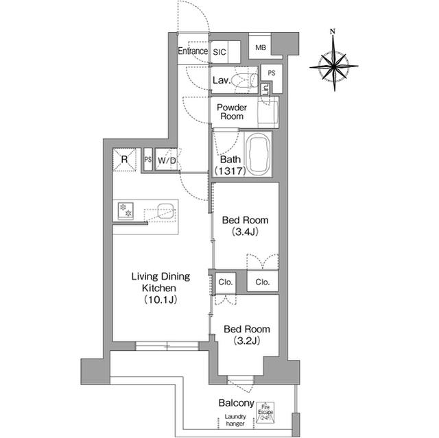 コンフォリア・リヴ大森西(2LDK/3階)の間取り写真