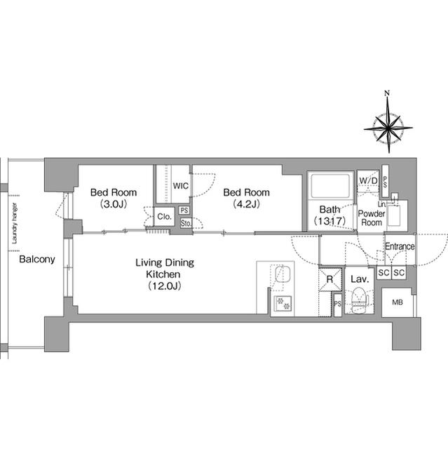 コンフォリア・リヴ大森西(2LDK/1階)の間取り写真