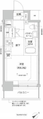 RELUXIA横濱反町(ワンルーム/5階)の間取り写真