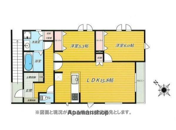 大庭アパート2F(2LDK/2階)の間取り写真