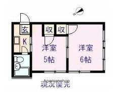 ベルモント池田町(2K/1階)の間取り写真