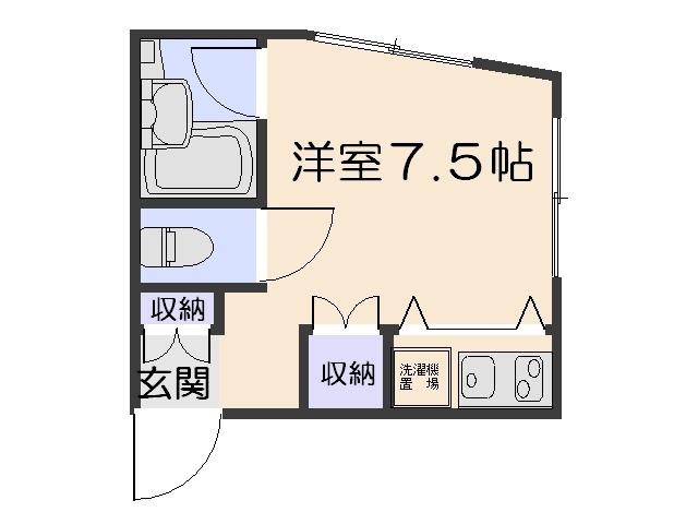 長谷川ハイツ(ワンルーム/2階)の間取り写真