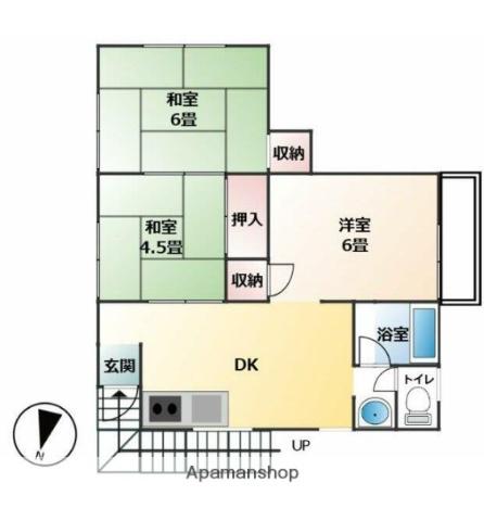 桑原アパート(3DK/2階)の間取り写真