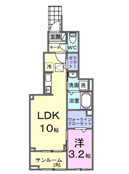 DOMANI(1LDK/1階)の間取り写真