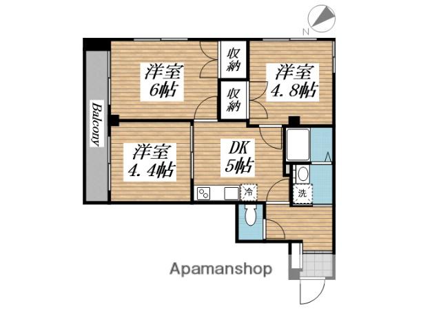 ヒルズガーデン東雪谷(3K/3階)の間取り写真