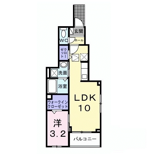 グラン・ハーモニー忠生公園(1LDK/1階)の間取り写真