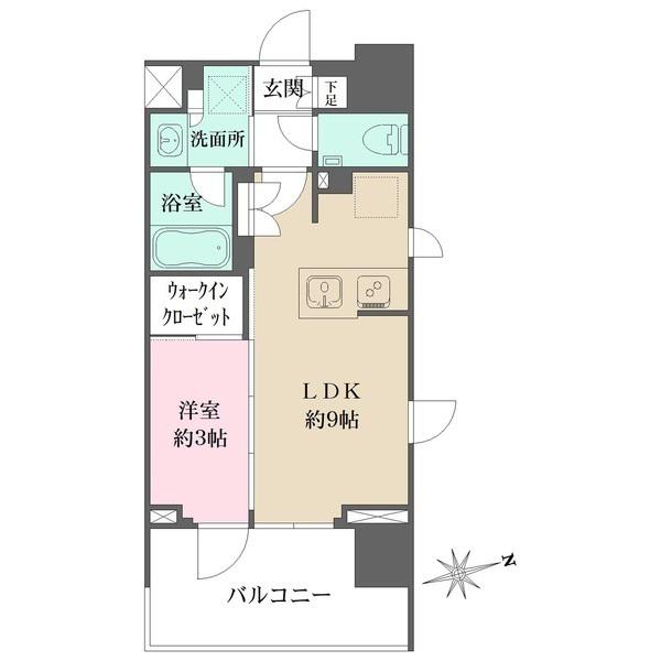 グレーシアフィット藤沢鵠沼(1LDK/10階)の間取り写真