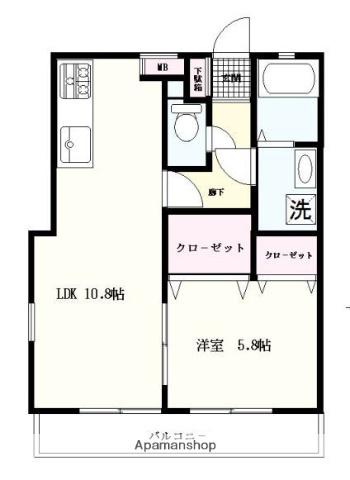 メゾン シュシュ(1LDK/1階)の間取り写真