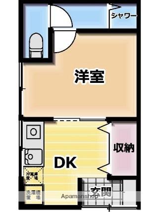 横須賀市安浦町1丁目アパート(1DK/1階)の間取り写真