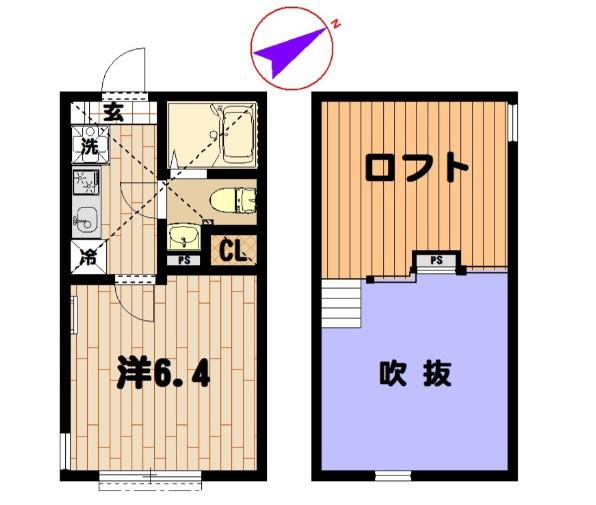 シュリップ溝の口(1K/1階)の間取り写真