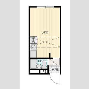 ベルピア馬堀海岸(1K/2階)の間取り写真