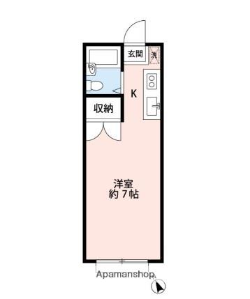 エステート京塚(ワンルーム/2階)の間取り写真