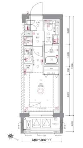 AZEST阪東橋Ⅱ(ワンルーム/4階)の間取り写真