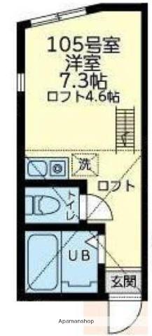 ユナイト横浜カッシーナ(ワンルーム/1階)の間取り写真