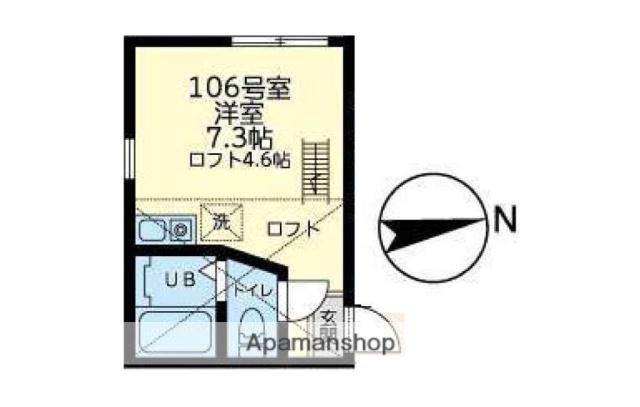 ユナイト横浜カッシーナ(ワンルーム/1階)の間取り写真