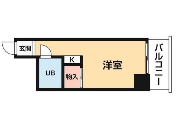 TOP・仲木戸第1(ワンルーム/6階)の間取り写真