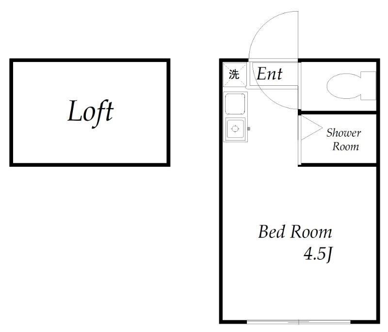 TM小向町(ワンルーム/2階)の間取り写真