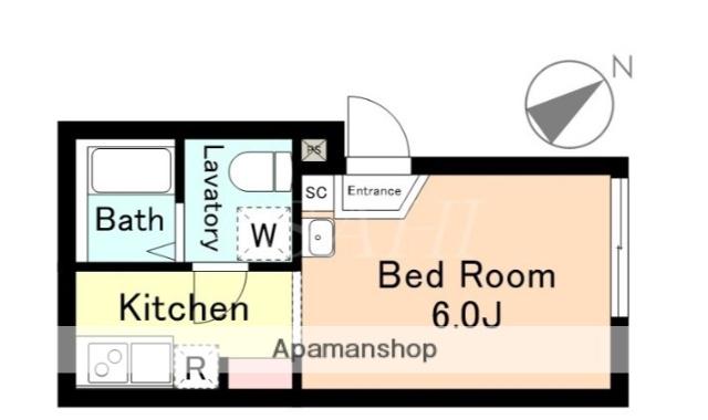 チャム358(1K/3階)の間取り写真