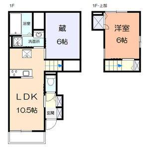 シエル ブリランテ(1LDK/1階)の間取り写真