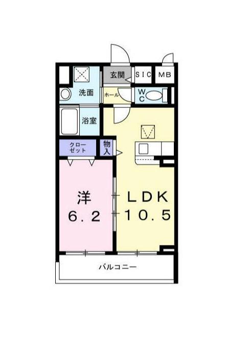 STELLA日吉(1LDK/1階)の間取り写真