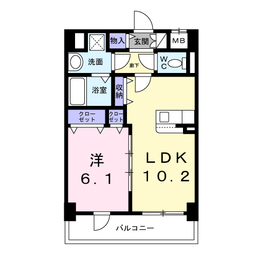 スリールステラ(1LDK/1階)の間取り写真