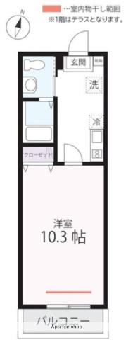 ハーミットクラブハウスピュアプレズン(1K/3階)の間取り写真