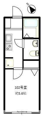 サンティエグラン横浜白楽(1K/1階)の間取り写真