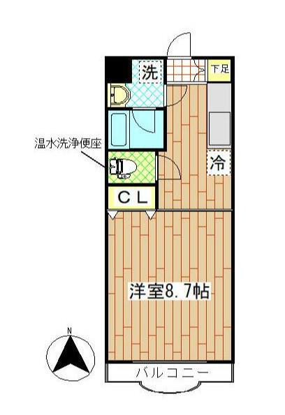 オリーブ(1DK/1階)の間取り写真
