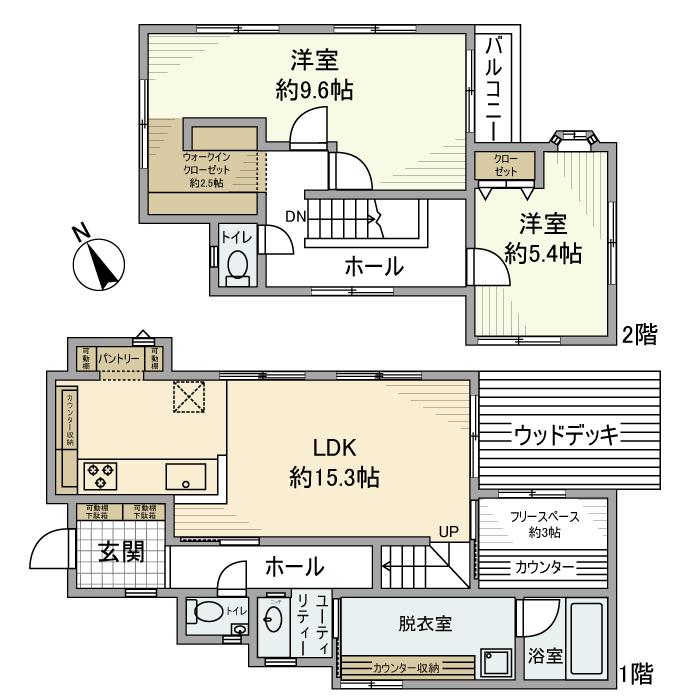 相模鉄道本線 鶴ケ峰駅 徒歩12分 2階建 築20年(2LDK)の間取り写真