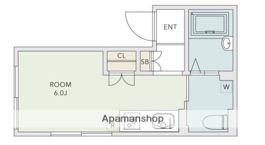 BELL イースト(ワンルーム/1階)の間取り写真