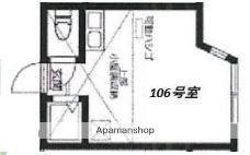 カーサ・オリーブ(ワンルーム/1階)の間取り写真