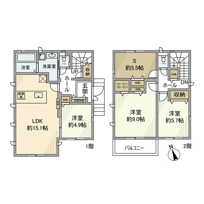 小田急電鉄江ノ島線 鶴間駅 徒歩14分 2階建 築14年(3SLDK)の間取り写真