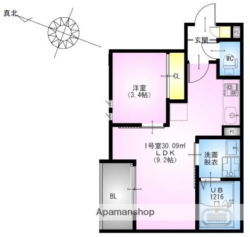 REGALEST 藤沢本町(1LDK/1階)の間取り写真