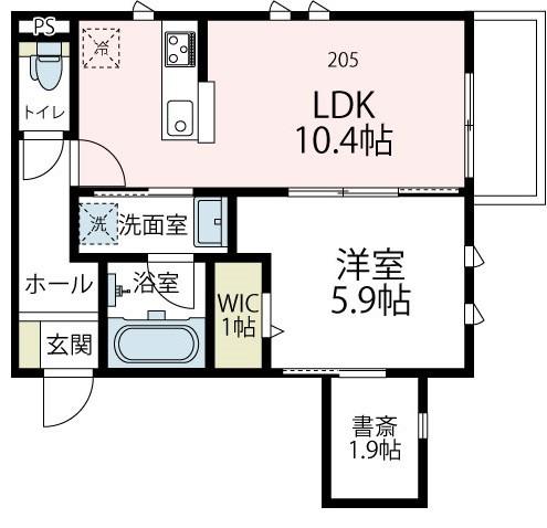 ヴァローレⅤ(1SLDK/2階)の間取り写真