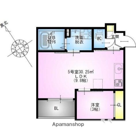 REGALEST鶴見(1LDK/3階)の間取り写真