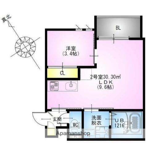 REGALEST鶴見(1LDK/1階)の間取り写真