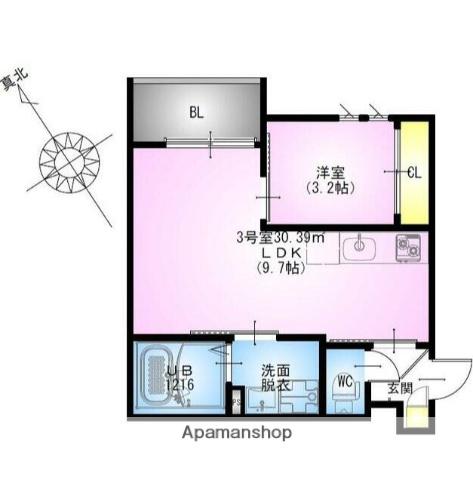 REGALEST鶴見(1LDK/2階)の間取り写真