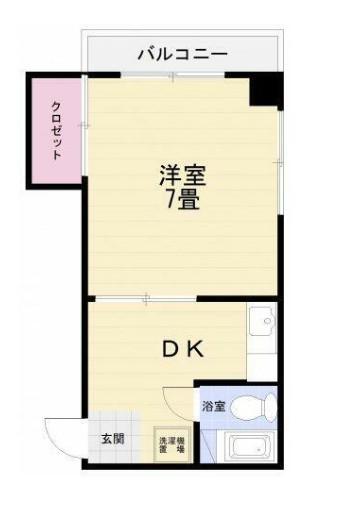 第3柳ビル(1DK/1階)の間取り写真