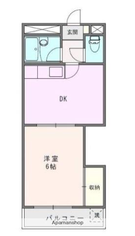 パークサイド野毛山(1DK/2階)の間取り写真
