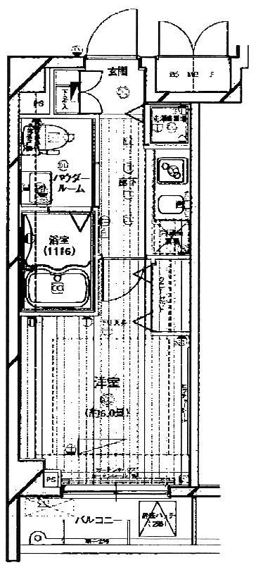 メインステージ多摩川Ⅱ(1K/1階)の間取り写真