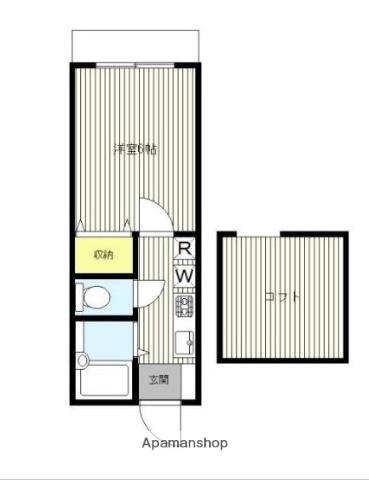 ハピネス641(1K/2階)の間取り写真