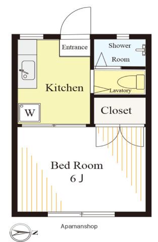 ハイツヨネカワ(1K/1階)の間取り写真
