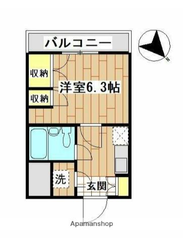 ホワイトヴィレッジ(1K/2階)の間取り写真