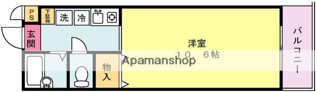 パレス日ノ出(1K/1階)の間取り写真