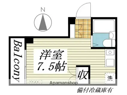 ジュネパレス相模原第21(ワンルーム/2階)の間取り写真