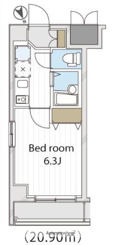 グランヴァン横濱ビアンコーヴォ(1K/6階)の間取り写真